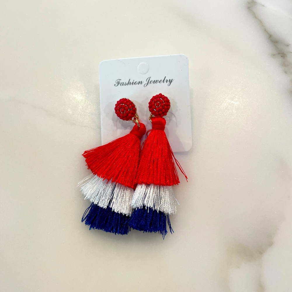 Tassel 4th of July Earrings